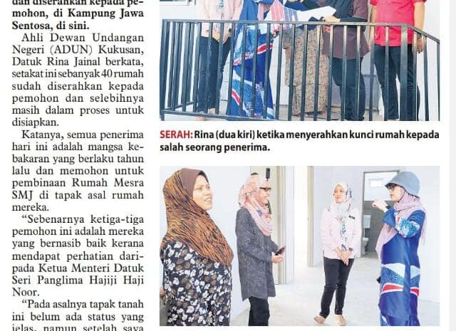  Tiga Rumah Mesra SMJ di Dun Kukusan Siap Dibina