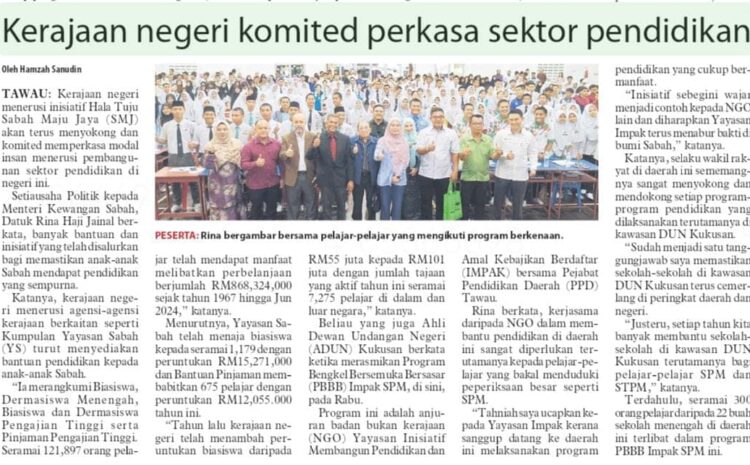  Kerajaan Negeri Komited Perkasa Sektor Pendidikan